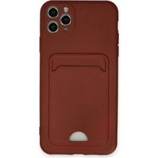 Marsilyan™- Apple Iphone 11 Pro Max Kılıf Kelvin Kartvizitli Silikon - Bordo