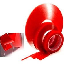 Hereveoyuncak Çift Taraflı Akrilik Silikonize Bant 18 mm x 2 Metre Kırmızı Vhbb