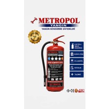 Metropol Yangın 6 kg Kuru Kimyevi Tozlu Yangın Söndürme Tüpü 4 Yıllık
