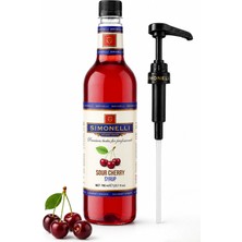 Simonelli Vişne Aromalı Kahve Şurubu 700 ml - İçecek ve Kokteyl Şurubu (Pompa Dahil)