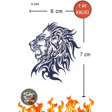 Trakya Tattoo 1 Ay Kalıcı Hayalet Dövme Orta Boy Tribal Aslan Geçici Dövme A-009