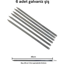 MOOD CLASS  Galvaniz Şiş Et Tavuk Kıyma Şişi Antep Adana Urfa Kebap Izgara Mangal Şiş 6 Adet
