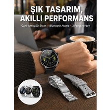 Armüz Akıllı Saat Çoklu Kordon Seçeneği Amoled Ekran Çok Fonksiyonlu Bluetooth Bağlantılı Yeni Nesil