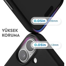 iPhone Kılıf Ince Sıvı Silikon 3 Katmanlı Tam Kaplamalı Yumuşak Jel Kauçuk Kılıf Kapak (Siyah, iPhone 17 Air)