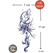 Trakya Tattoo 1 Ay Kalıcı Hayalet Dövme Yarım Kol Lotus Çiçek Geçici Dövme GZ-860