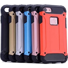 Apple iPhone 6 / 6s ile Uyumlu Kılıf Çift Katman Koruyucu Crash Military Tank Kılıf - Kırmızı