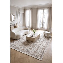 Eliz Home Eskitme Vintage Çiçekli Halı Bambu Polyester Oturma Odası Salon Mutfak Halısı 1