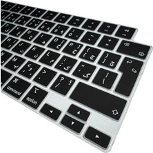 Siyah MacBook Air 13,6 Inç Farsça Klavye Koruyucu Persian Harf Baskılı A2681 M2 Air 15,3 Pro 14 16
