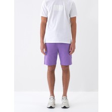 Xint Erkek Lila Pamuk Dokulu Slim Fit Şort