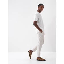 Xint Erkek Taş Rengi Keten Karışımlı Regular Fit Jogger