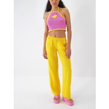 Xint Kadın Sarı %100 Keten Regular Fit Pantolon