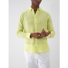 Xint Erkek Yeşil %100 Keten Regular Fit Gömlek