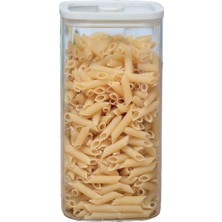 MİEN Mien 1500 ml Borosilikat Cam Krem Silikon Vakum Kapaklı Saklama Kavanozu Kare Erzak Kavanozu