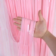 İlk El Grup Soft Pembe Püsküllü Kapı Perdesi - Parti, Baby Shower, Cinsiyet Partisi 1x2 M