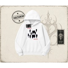 Tarzsokak Unisex No Depth Oversize Unisex Kapşonlu Sweatshirt Beyaz