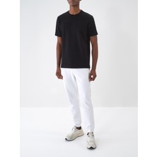 Xint Erkek Beyaz Pamuk Dokulu Regular Fit Jogger