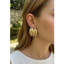 Armüz Pirinç Gold Renk Vintage Kadın Küpe