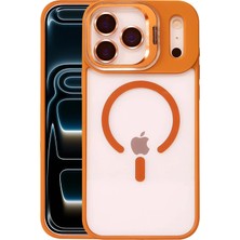 İlk El Grup    iPhone 17 Pro Remim Lensli Magsafe Standlı Kapak - Turuncu