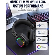 Armüz Rgb Işıklı Katlanabilir Bluetooth 5.3 Kulak Üstü Kulaklık