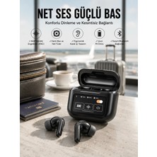 Armüz Yeni Nesil Bluetooth Kulaklık Ekranlı Yüksek Ses Kaliteli Uzun Şarj Süreli