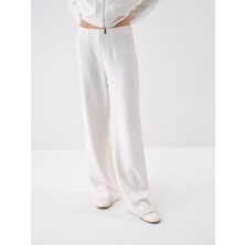Xint Kadın Beyaz Modal Karışımlı Oversize Pantolon