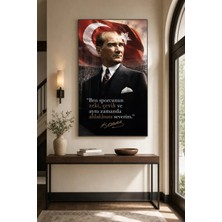 Atatürk Türk Bayrağı Baskılı Cam Tablo – Uv Baskı Dekoratif Duvar Tablosu