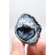 Healcrystal Mistik Dendritik Opal | Derin Mavi ve Kar Beyazı Merlinit, 29G