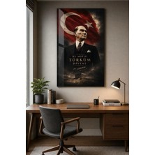 Atatürk Türk Bayrağı Baskılı Cam Tablo – Uv Baskı Dekoratif Duvar Tablosu