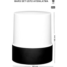 Mars Set Üstü Bahçe Lambası - Bahçe Tavan Lambası Zita Bahçe Aydınlatması 19 cm IP54 220V (UG-ZT-0280)