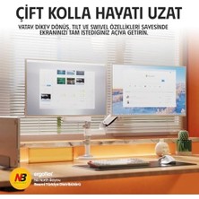 Ergoflex Nb H180 Ergonomic Profosyonel 17-35 Inch Monitör Standı 2026 Versiyon (Beyaz)