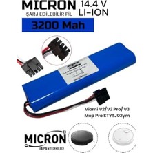 Micron Mi Mop Pro STYTJ02YM / V2 Pro/ V3 Uyumlu 14.4V 3200 Mah Robot Süpürge Pili