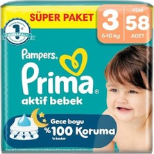 Maxi Trendy Aktif Bebek Süper Paket 3 Beden 58 Adet
