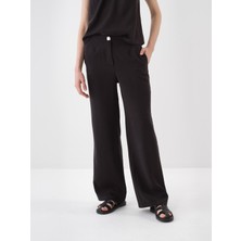 Xint Kadın Siyah Doğal Akışlı Oversize Pantolon