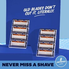 Dollar Shave Club | 6 Blade Club Serisi Tıraş Makinesi Dolum Kartuşu, 8 Adet | Dahili Düzeltici Bıçaklı Hassas Kesim Paslanmaz Çelik Bıçaklar | Miras Ile Uyumlu Değil