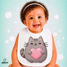 Ghostbastır Design Pusheen Keten Bebek Mama Önlüğü – Yumuşak, Emici, Yıkanabilir, Özel Tasarım P167