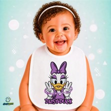 Ghostbastır Design Daisy Duck Keten Bebek Mama Önlüğü – Yumuşak, Emici, Yıkanabilir, Özel Tasarım P041