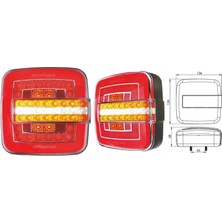 Universal Kare Neon LED 7 Fonksiyonlu Dinamik Sinyalli Hamburger Stop Lambası 12V