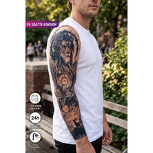 BP Tattoo 1 Ay Kalıcı Aslan ve Orman Temalı Tam Kol Geçici Dövme