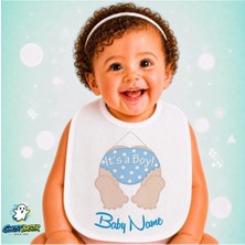 Ghostbastır Design Kişiye Özel Popolu Keten Bebek Mama Önlüğü – Yumuşak, Emici, Yıkanabilir, Özel Tasarım P104