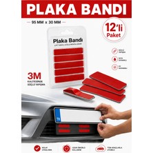 Arkhelais Plaka Yapıştırma Bandı - Araç Plaka Bandı - Çift Taraflı Güçlü Oto Plaka Sabitleme Bandı 12 Adet