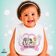 Ghostbastır Design Kişiye Özel Looney Tunes Keten Bebek Mama Önlüğü – Yumuşak, Emici, Yıkanabilir, Özel Tasarım P089