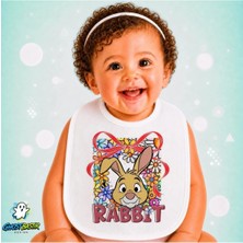 Ghostbastır Design Rabbit Keten Bebek Mama Önlüğü – Yumuşak, Emici, Yıkanabilir, Özel Tasarım P169