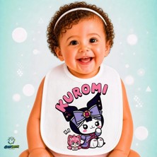 Ghostbastır Design Kuromi Keten Bebek Mama Önlüğü – Yumuşak, Emici, Yıkanabilir, Özel Tasarım P118