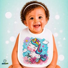 Ghostbastır Design Pegasus Keten Bebek Mama Önlüğü – Yumuşak, Emici, Yıkanabilir, Özel Tasarım P153