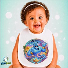 Ghostbastır Design Alaaddin Keten Bebek Mama Önlüğü – Yumuşak, Emici, Yıkanabilir, Özel Tasarım P001