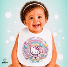 Ghostbastır Design Hello Kitty Keten Bebek Mama Önlüğü – Yumuşak, Emici, Yıkanabilir, Özel Tasarım P055