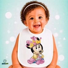 Ghostbastır Design Minnie Mouse Keten Bebek Mama Önlüğü – Yumuşak, Emici, Yıkanabilir, Özel Tasarım P136