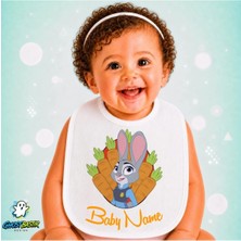 Ghostbastır Design Zootropolis Judy Keten Bebek Mama Önlüğü – Yumuşak, Emici, Yıkanabilir, Özel Tasarım P213