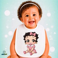 Ghostbastır Design Betty Boop Keten Bebek Mama Önlüğü – Yumuşak, Emici, Yıkanabilir, Özel Tasarım P013