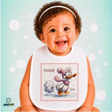 Ghostbastır Design Komik Hayvan Figürlü Keten Bebek Mama Önlüğü – Yumuşak, Emici, Yıkanabilir, Özel Tasarım P064